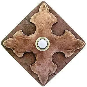 Cross Stone Doorbell in Pewter, Brass, ORB or Bronze