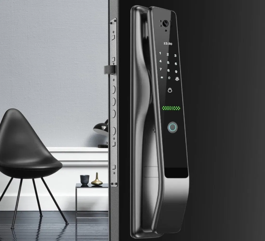 CRUDE | Smart  Biometric Fingerprint Door Lock Built-in HD Camera & Doorbell Remote App Control
