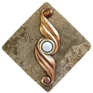 Curl Stone Doorbell in Pewter, Brass, ORB or Bronze