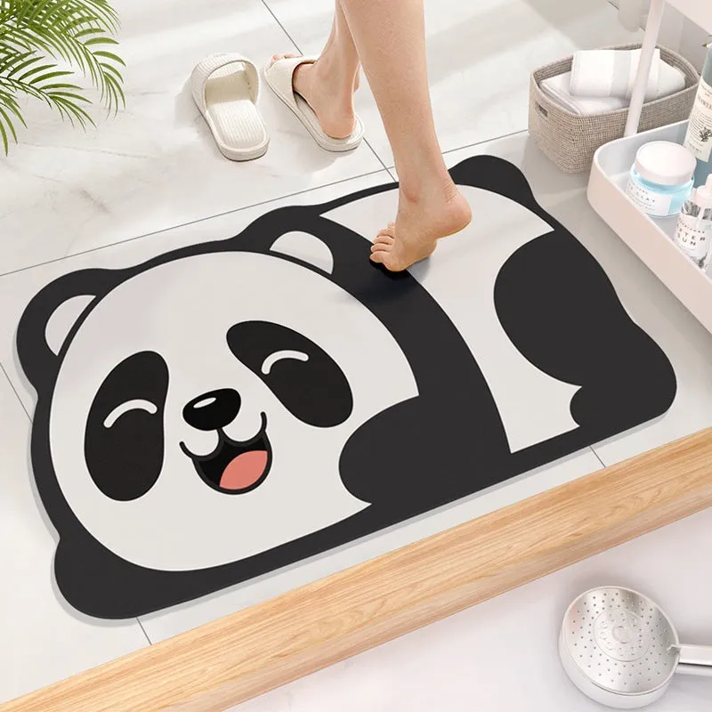 Cute Cartoon Super Absorbent Diatomite Floor Mat Bathroom Non-Slip Diatom Mud Floormat Soft Bath Room Mat Bedroom Toilet