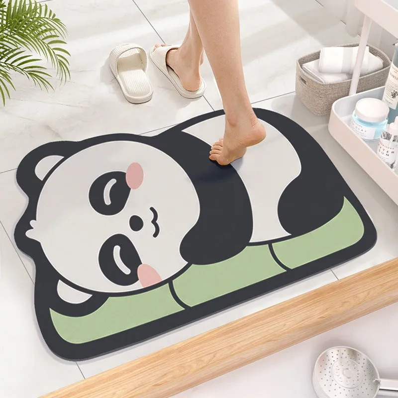 Cute Cartoon Super Absorbent Diatomite Floor Mat Bathroom Non-Slip Diatom Mud Floormat Soft Bath Room Mat Bedroom Toilet
