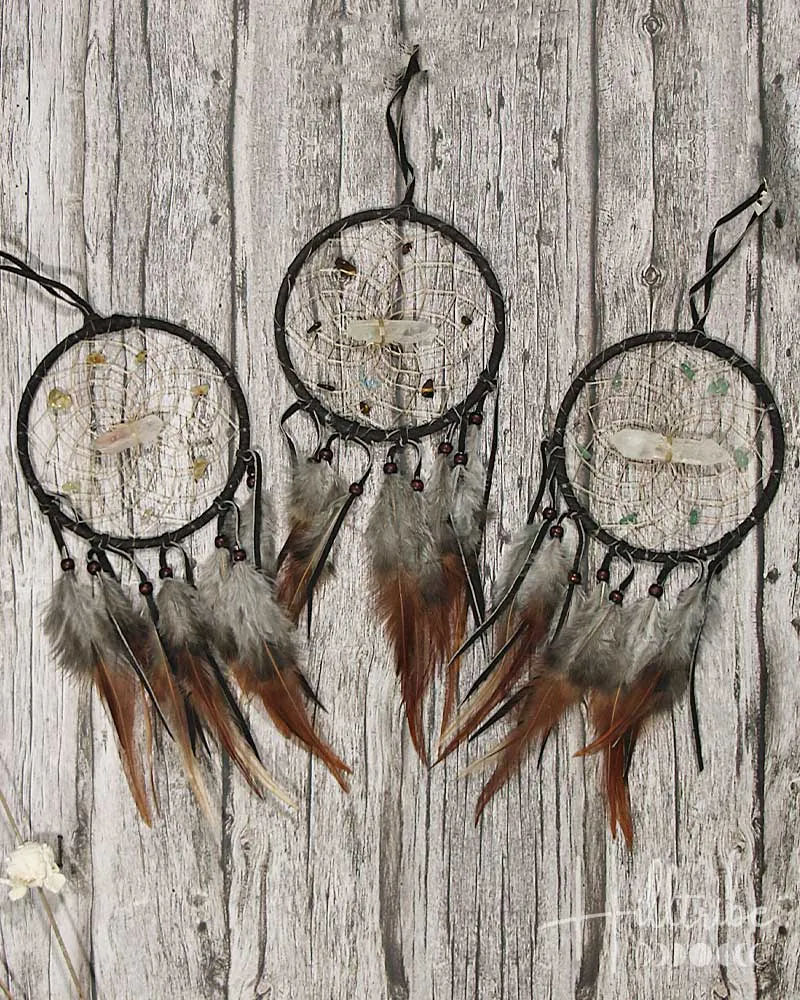 Dark Brown Gemstone Vision Seeker Dreamcatcher 4"