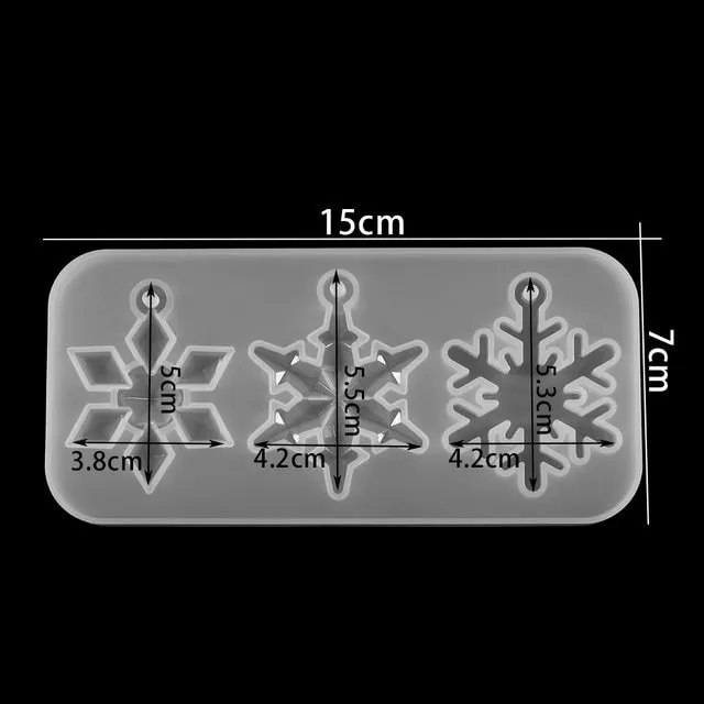 DIY Multi-Style Snowflake With Hole Silicone Molds