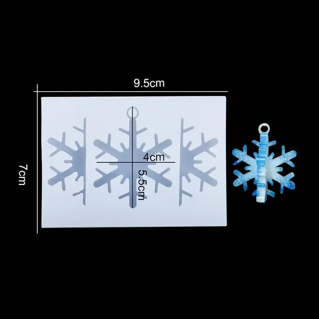 DIY Multi-Style Snowflake With Hole Silicone Molds