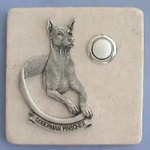 Doberman Pinscher Dog Stone Doorbell
