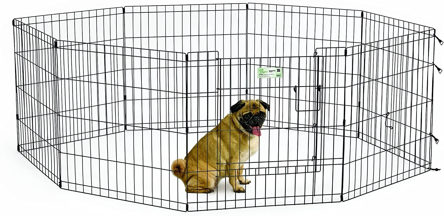 Dog Exercise Play Pen with Door - 8 Panels - Life Stages