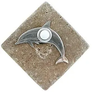 Dolphin Stone Doorbell Pewter Finish