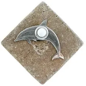 Dolphin Stone Doorbell Pewter Finish