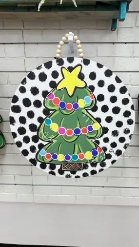 Dot Christmas Tree Door Hanger