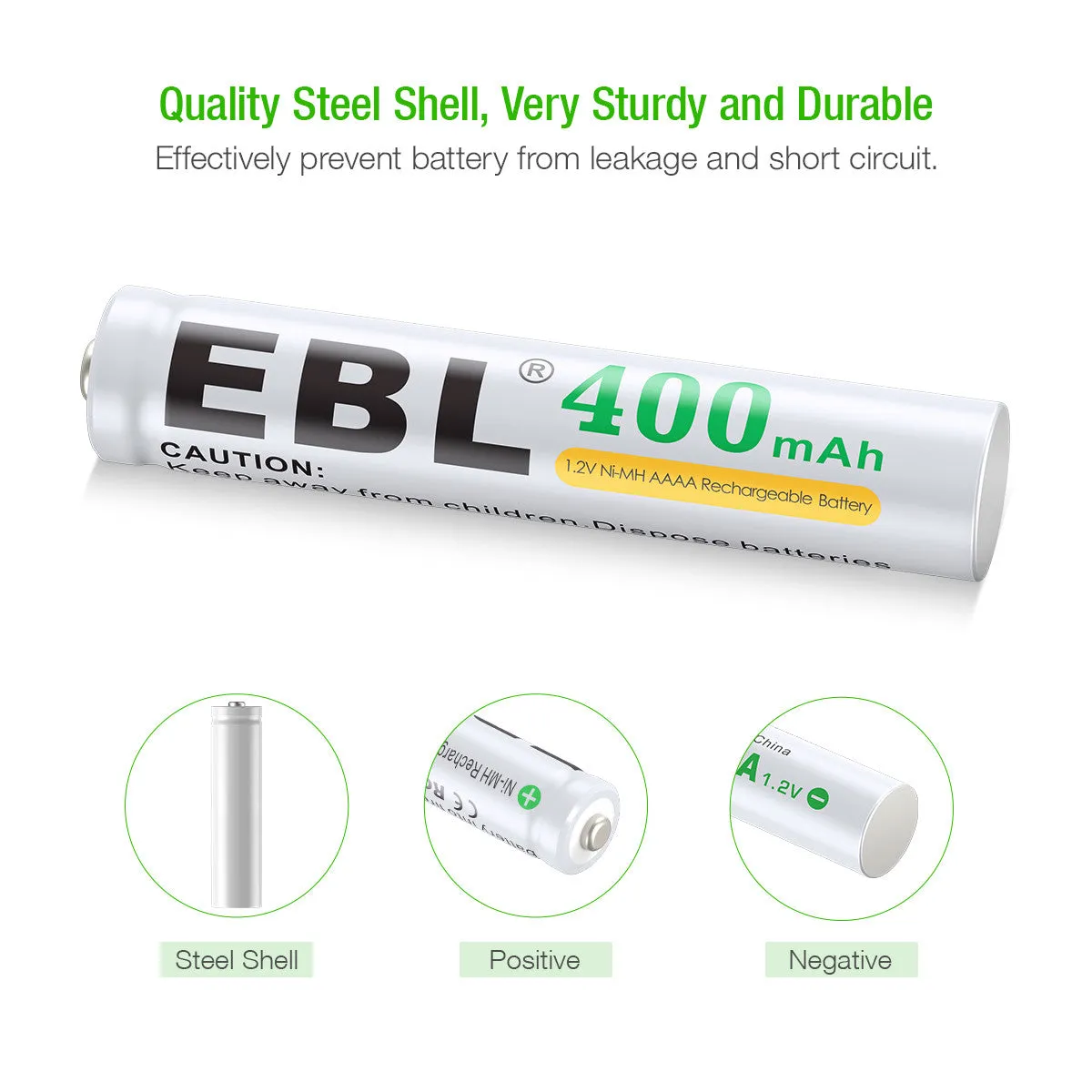 EBL AAAA Ni-MH Rechargeable Batteries 1.2V 400mAh