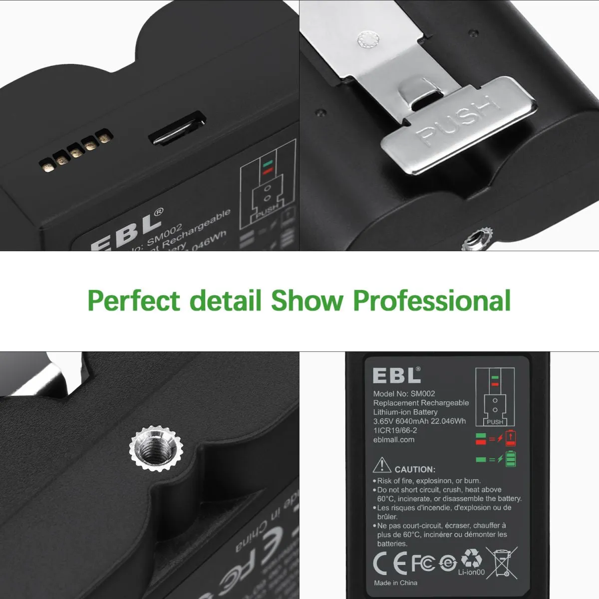 EBL SM002 Rechargeable Battery for Ring camera Doorbell 2/3/4/3 plus