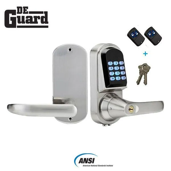Electronic Lever Set – SS – Satin Silver – w/ Remote Controls & Key Override