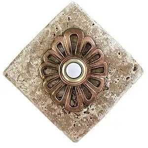 Flower Stone Doorbell in Pewter, Brass, ORB or Bronze