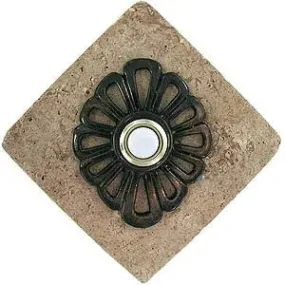 Flower Stone Doorbell in Pewter, Brass, ORB or Bronze
