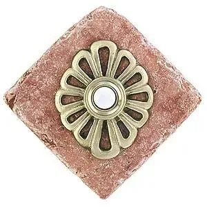 Flower Stone Doorbell in Pewter, Brass, ORB or Bronze