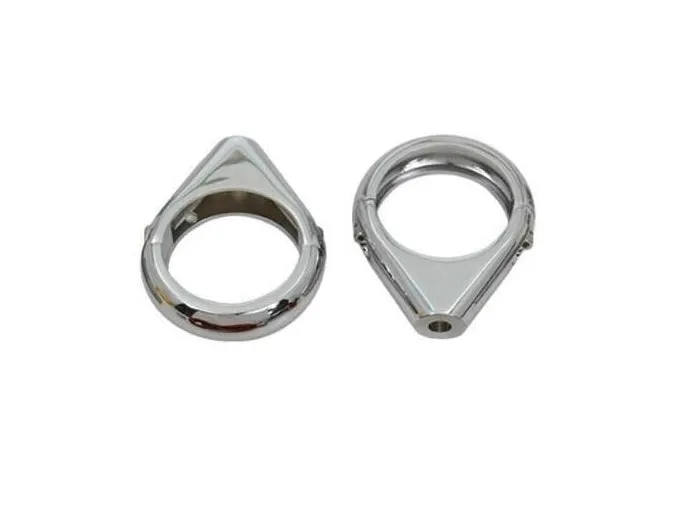 Fork Clamps for Harley-Davidson to Relocate Turn Signals/Indicators - 49mm Chrome - Motorcycle Storehouse 980727