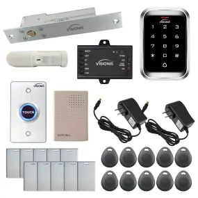 FPC-5459 One Door Access Control 1,700lbs Electric Drop Bolt With Time Delay Fail Safe   Outdoor Keypad/Reader Standalone With Mini Controller   Wiegand 26, No Software, EM Card, 1000 Users   PIR Kit
