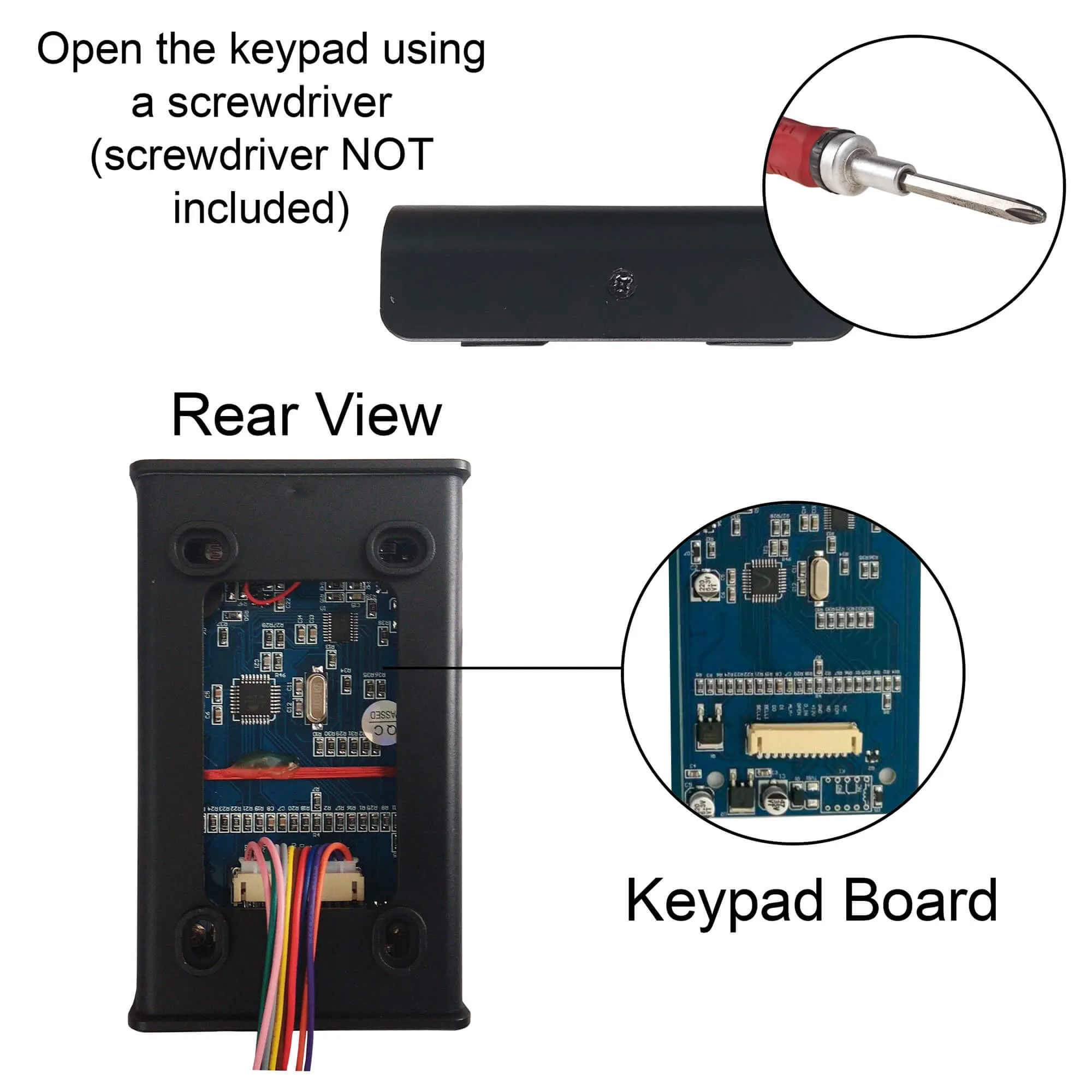 FPC-5543 One Door Access Control 2,600lbs Electric Drop Bolt Fail Secure Time Delay   Key Cylinder   Indoor Use Only Keypad/Reader Standalone With Mini Controller   Wiegand 26, No Software, EM Card