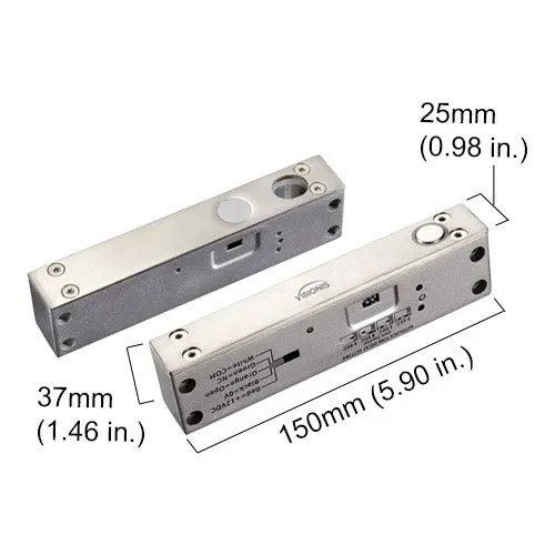 FPC-5544 One Door Access Control 2,200lbs Electric Drop Bolt Fail Safe Time Delay For Narrow Door   Indoor Use Only Keypad / Reader Standalone With Mini Controller   Wiegand 26, No Software, EM Card