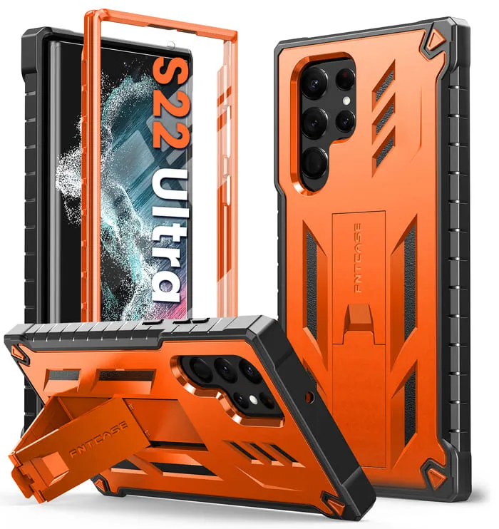 Galaxy S22 Ultra 5G 6.8 inch with Built-in Front Frame Screen Protector Cover and Kickstand