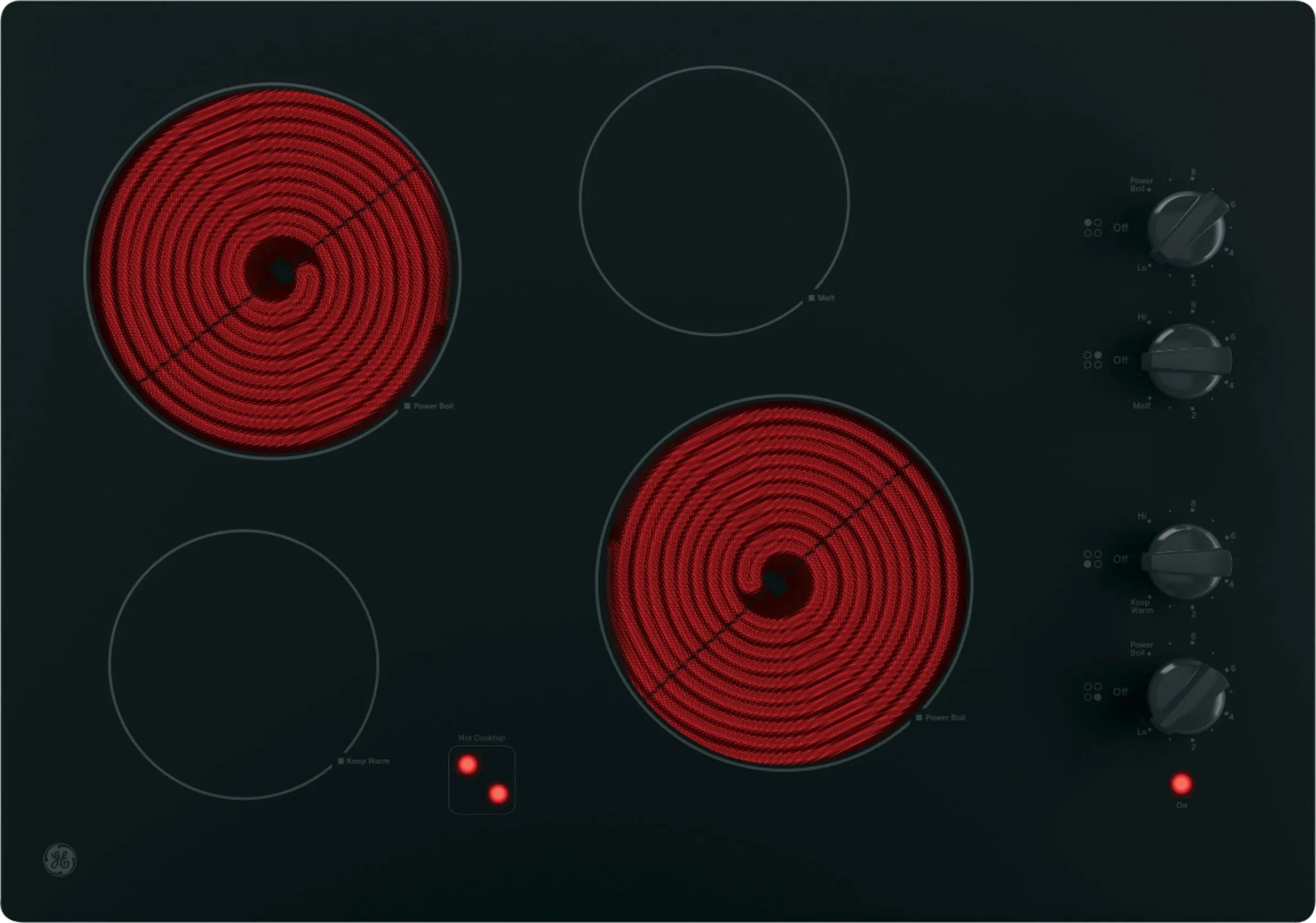 GE - 30" Built-In Electric Cooktop - Black on Black