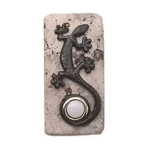 Gecko Accent with Doorbell Button on Stone
