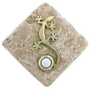 Gecko Accent with Doorbell Button on Stone