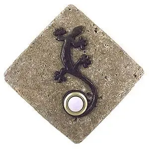 Gecko Accent with Doorbell Button on Stone