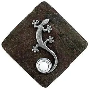Gecko Accent with Doorbell Button on Stone