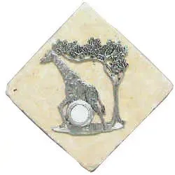 Giraffe Stone Doorbell Pewter Finish