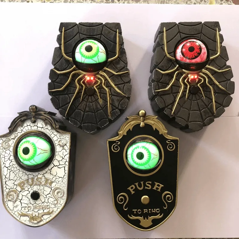 Glowing Halloween Animated Eyeball Doorbell Decoration Battery-Powered One-Eyed