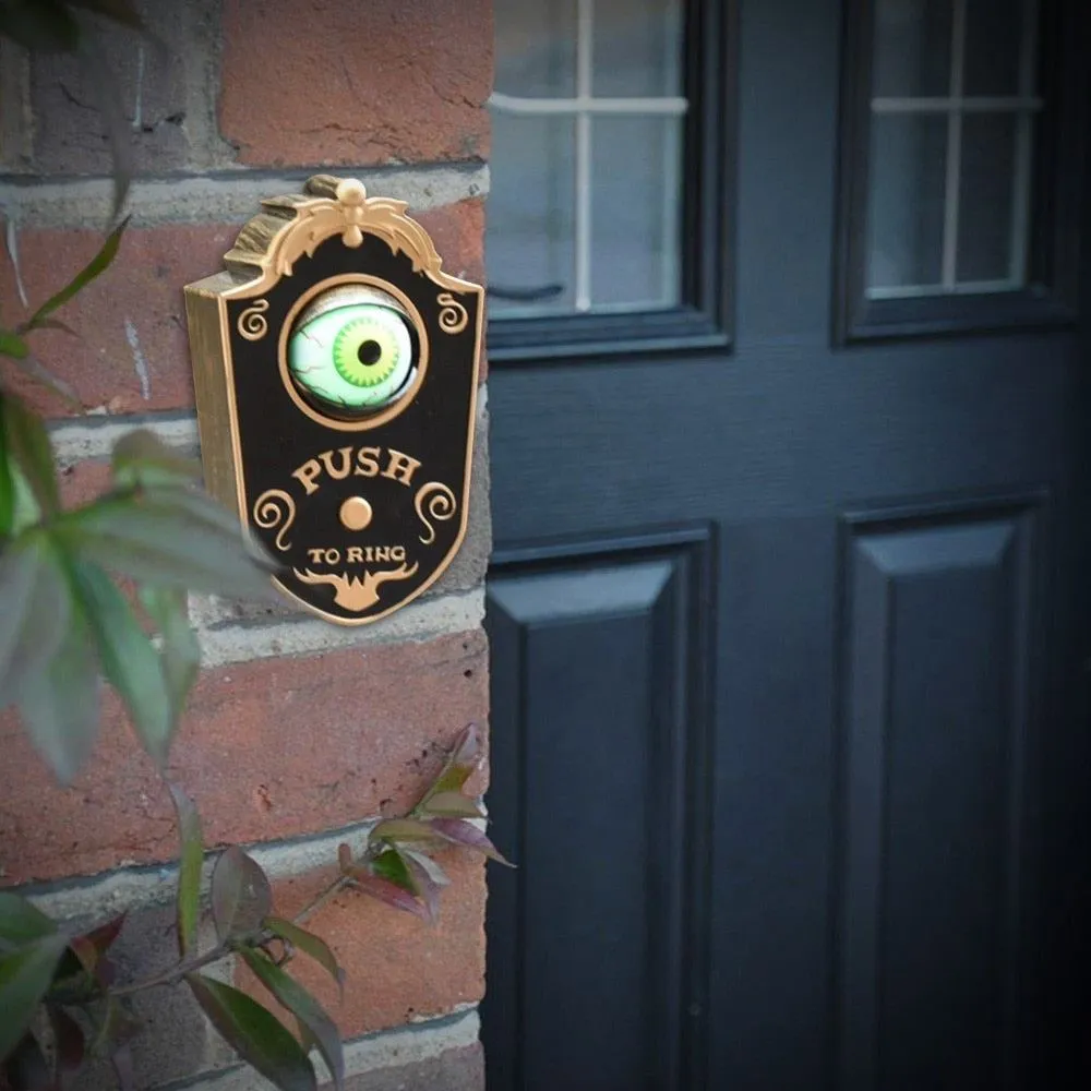 Glowing Halloween Animated Eyeball Doorbell Decoration Battery-Powered One-Eyed
