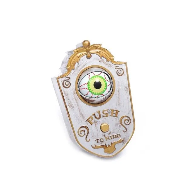 Glowing Halloween Animated Eyeball Doorbell Decoration Battery-Powered One-Eyed