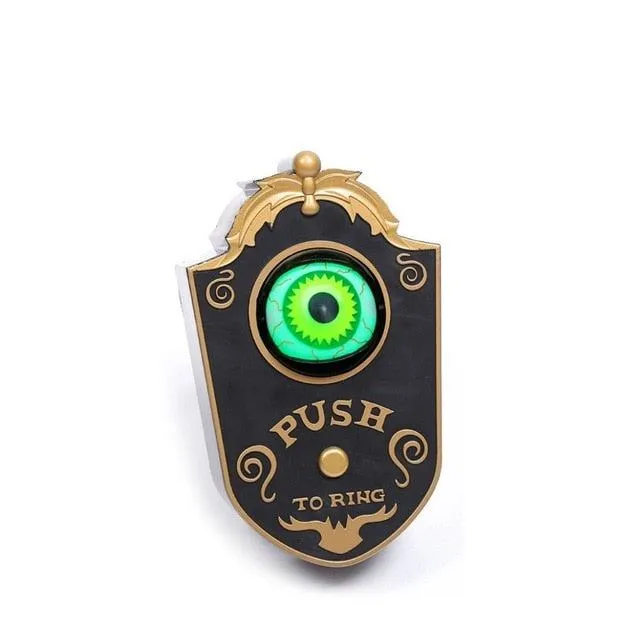 Glowing Halloween Animated Eyeball Doorbell Decoration Battery-Powered One-Eyed