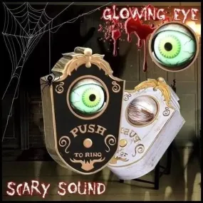 Glowing Halloween Animated Eyeball Doorbell Decoration Battery-Powered One-Eyed