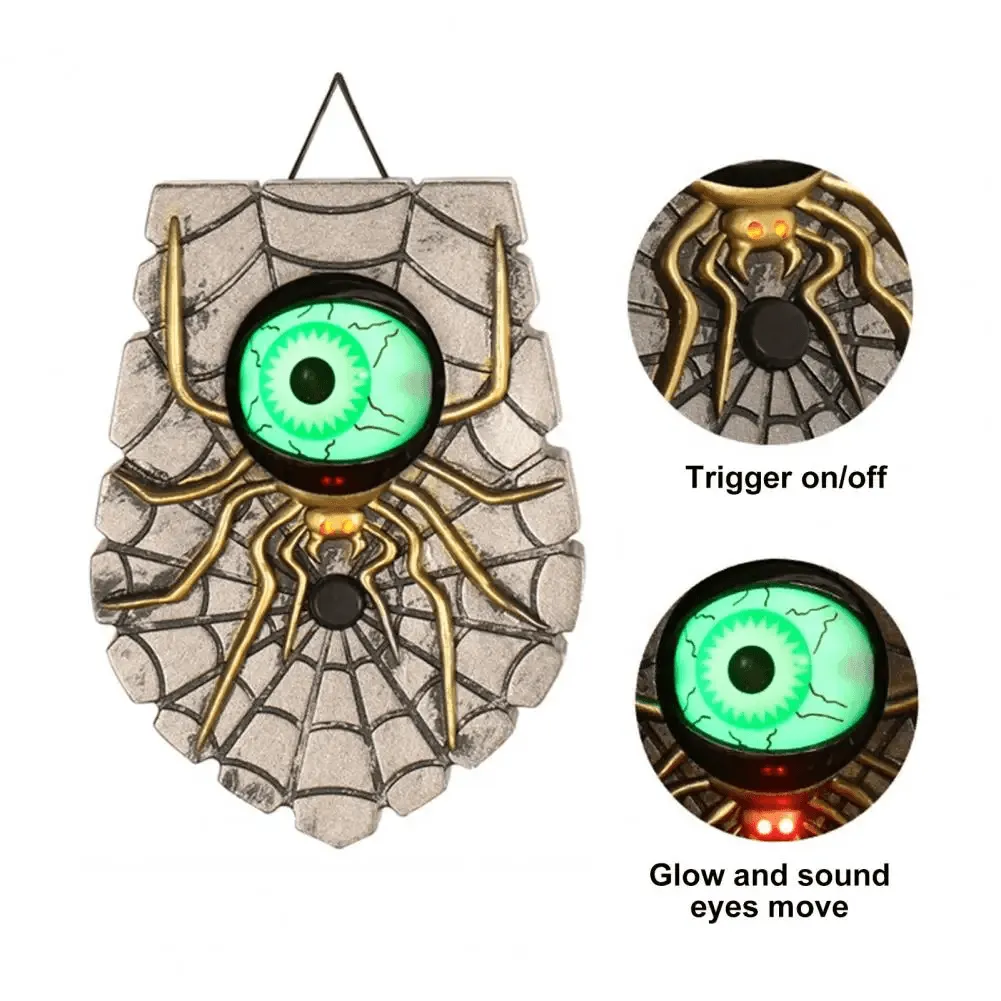Glowing Halloween Animated Eyeball Doorbell Decoration Battery-Powered One-Eyed