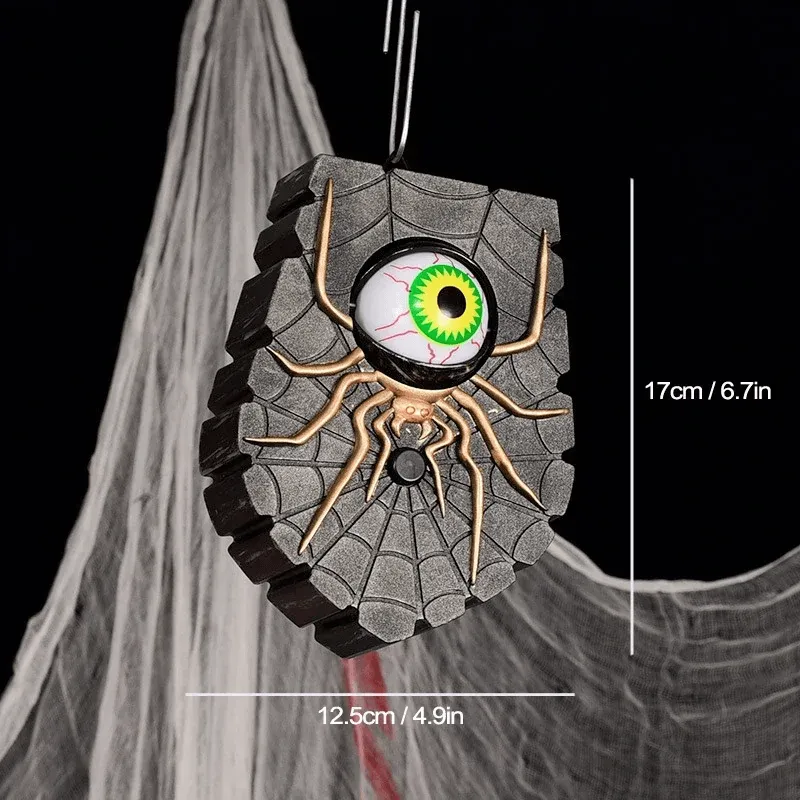 Glowing Halloween Animated Eyeball Doorbell Decoration Battery-Powered One-Eyed