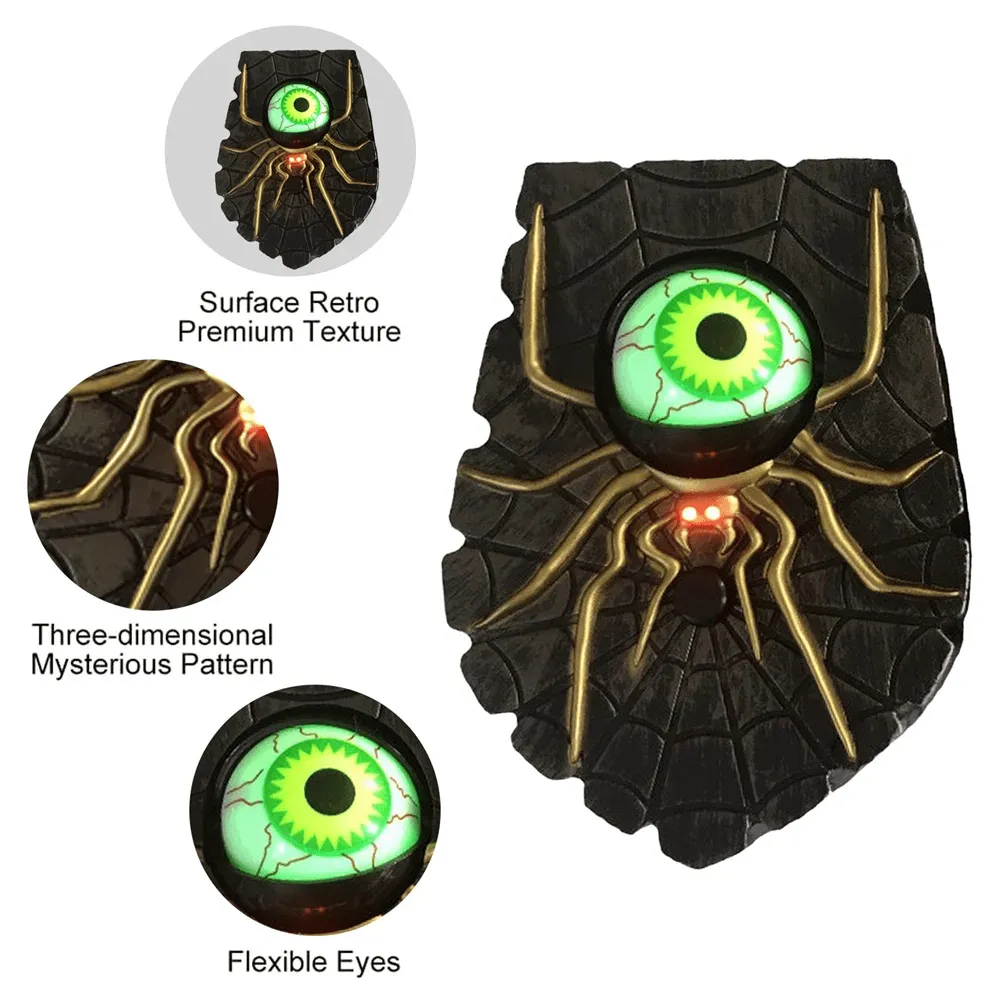 Glowing Halloween Animated Eyeball Doorbell Decoration Battery-Powered One-Eyed