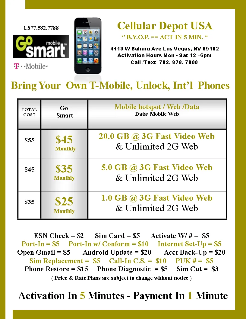 Go Smart Mobile Phone combo #5 = Phone XR 64GB Refurb Unlock 6.1 in      Go Smart Sim   $55 Plan   New Number