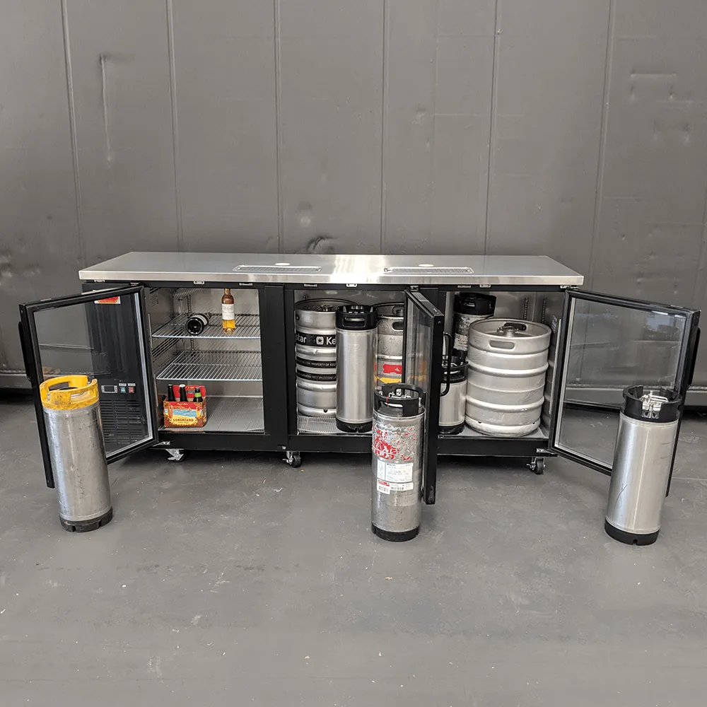 Grand Deluxe 3 Black - Three Glass Door Kegerator
