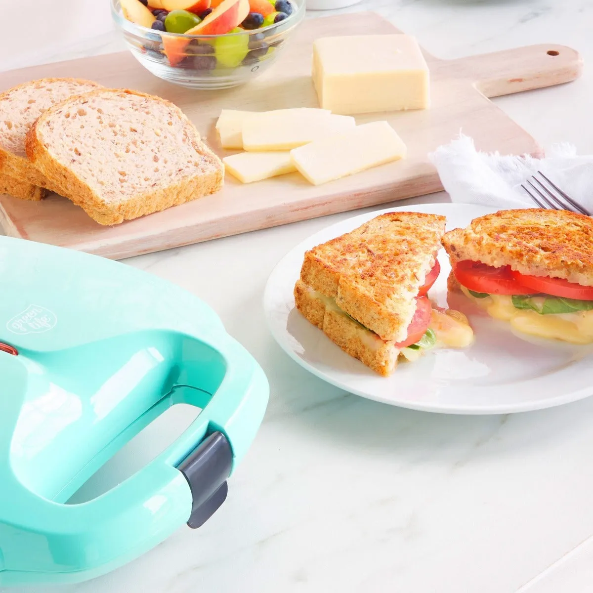 GreenLife Sandwich Maker | Turquoise