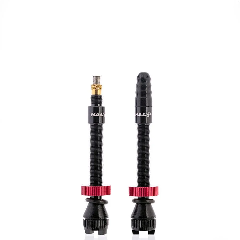Halo High Flow Tubeless Valvess 44mm Tubeless Kits & Valves Black