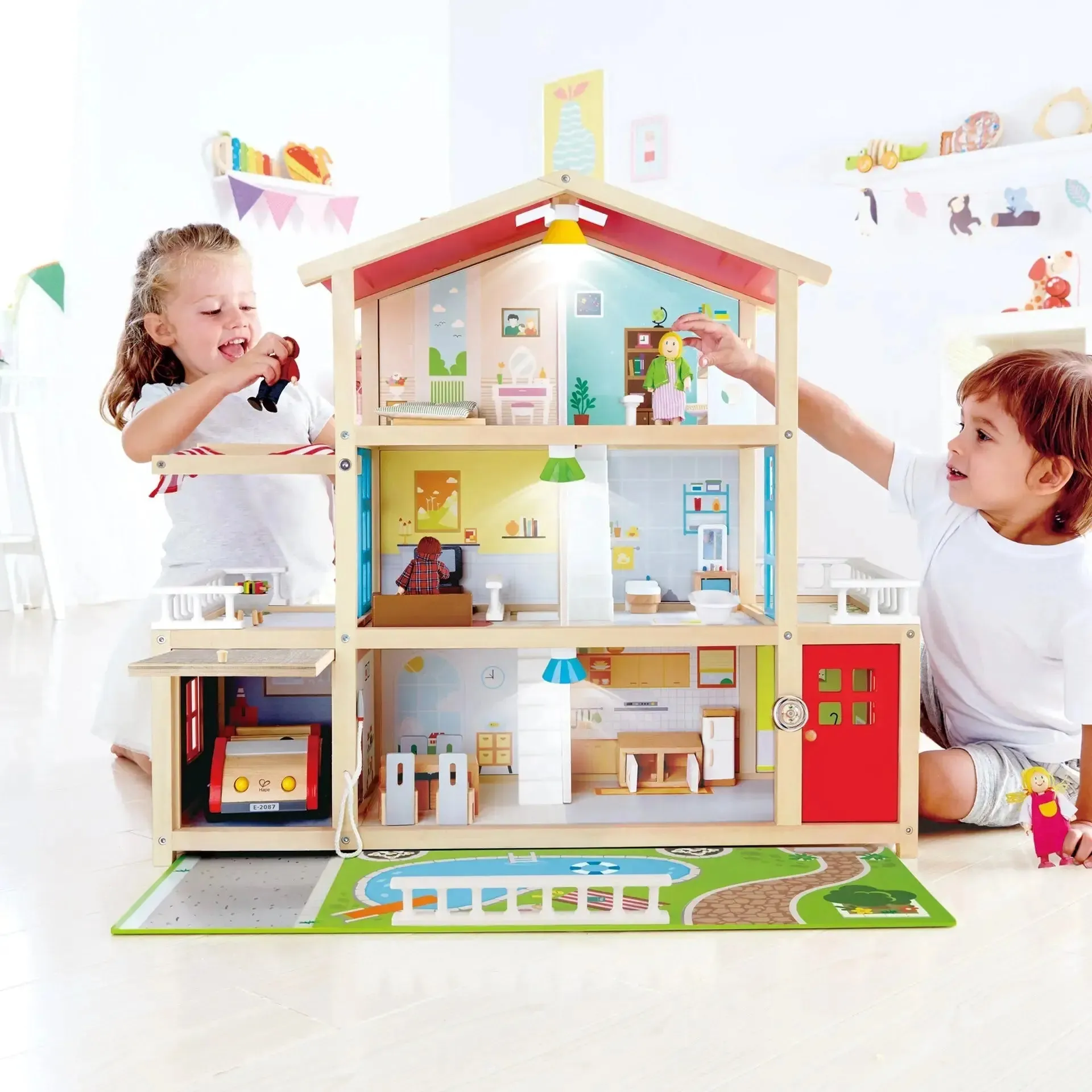 Hape Doll House Family Mansion Bundle Gift Set