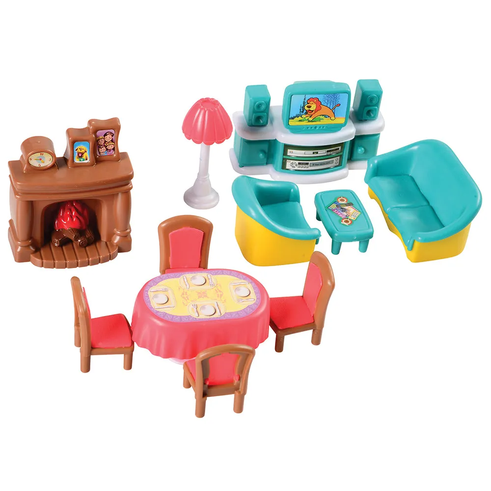 Happy Home Take-Along Doll House | 33 Piece Set