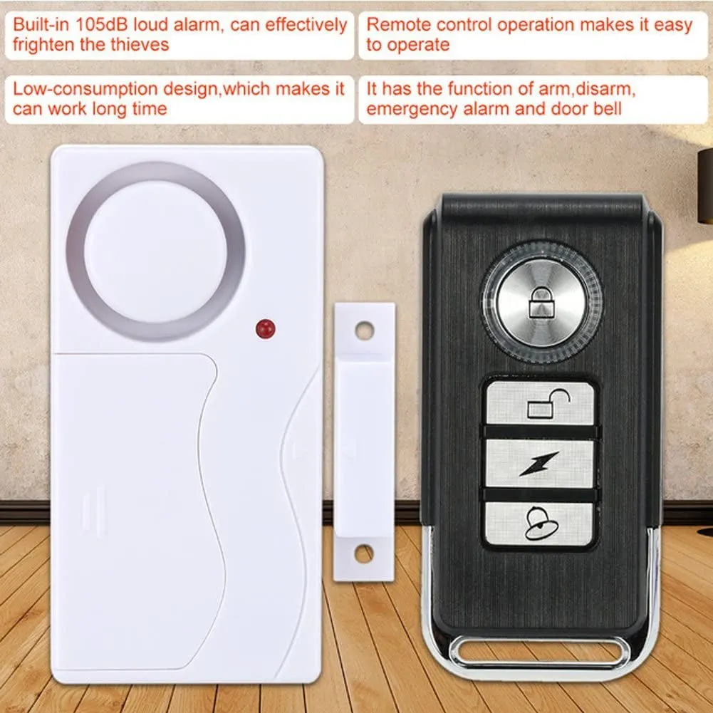 HENDUN Wireless Door Alarm with Remote, Windows Open Alarms,Home Security Sensor, Pool Alarm for Kids Safety, Prevent Robbery (2 Pack)