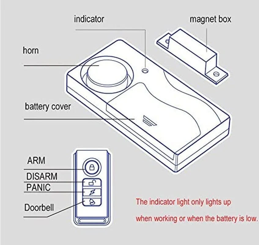 HENDUN Wireless Door Alarm with Remote, Windows Open Alarms,Home Security Sensor, Pool Alarm for Kids Safety, Prevent Robbery (2 Pack)