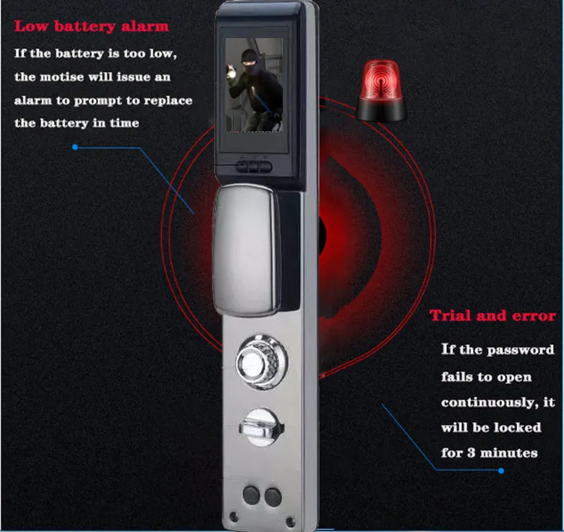 HI TOWER | Smart Lock With High Quality Camera, Remote APP Unlock, Electronic Fingerprint, Digital Card, Key & Passcode .