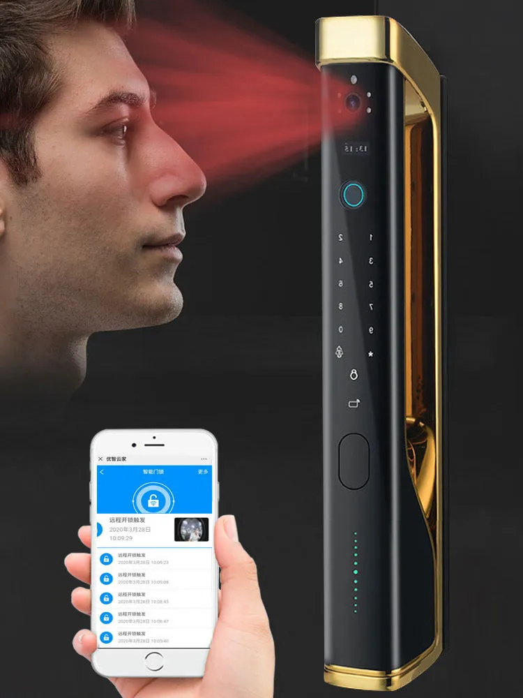 HI TOWER | Smart Lock With High Quality Camera, Remote APP Unlock, Electronic Fingerprint, Digital Card, Key & Passcode .