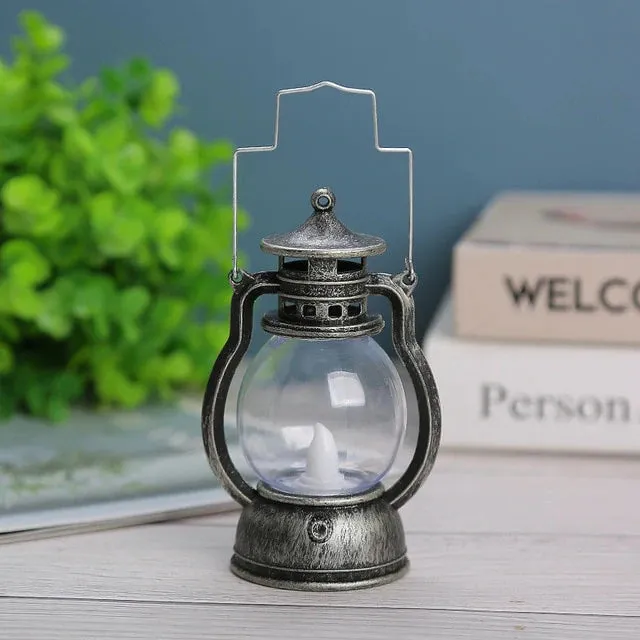 Holiday lighting mini Led Retro Oil Lamp Child Gift Ramadan Home Room Desktop Decoration Fairy Lights, 1Set
