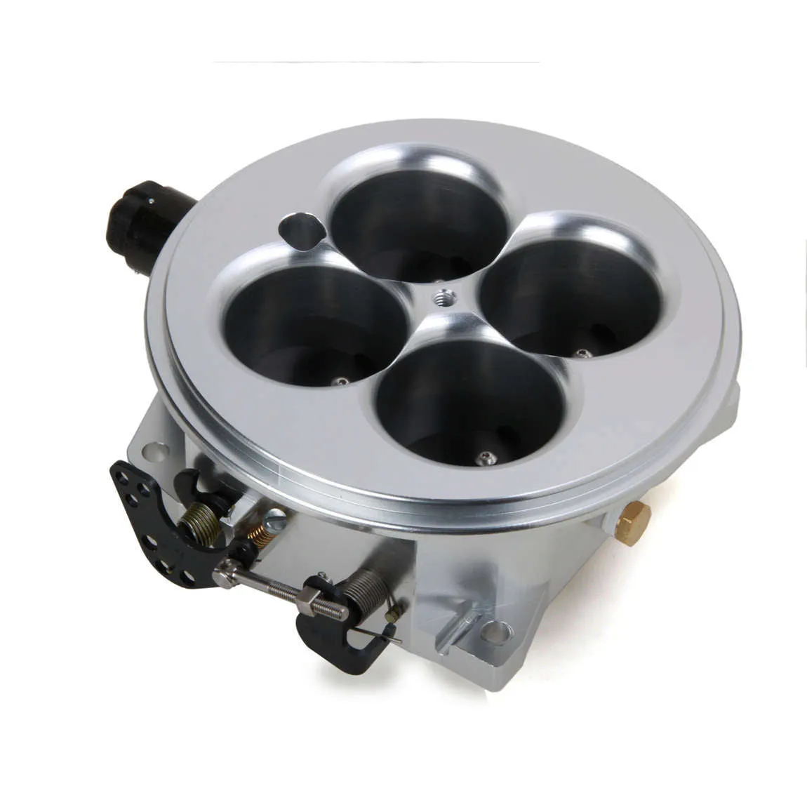 Holley EFI Throttle Body - Dominator Flange - 57.15 mm 4-Barrel - IAC/TPS Sensors Included - Aluminum - Clear - Universal